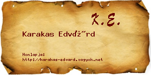 Karakas Edvárd névjegykártya